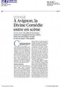 LE FIGARO pour LA DIVINE COMEDIE, Hôtel particulier, Avignon