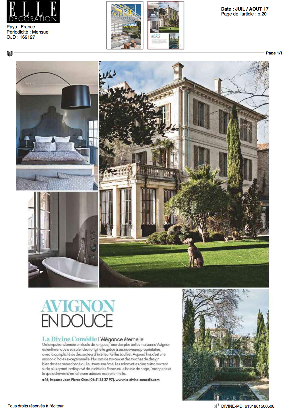 ELLE DECORATION 2017 # La Divine Comédie – Avignon