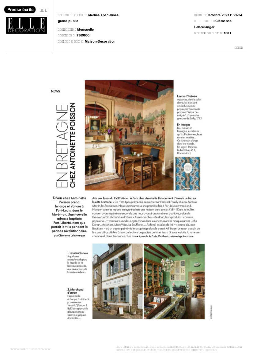 2023-09-21-ELLE DECORATION-Octobre 2023-10000000065673077 MAISON BRONZINI - Communiqué de presse